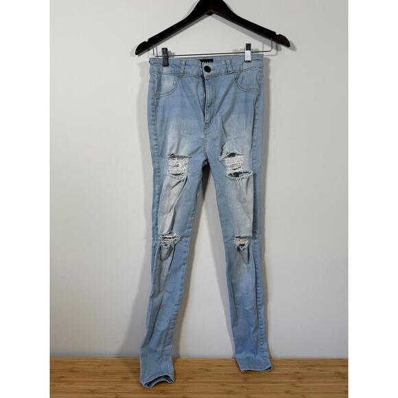 Fit Jeans Denim - FITJEANS High-Waisted Light Wash Ripped Skinny Jeans – Size Small 👖✨